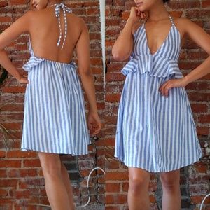 EUC White & Blue stripe dress